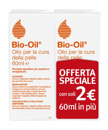 Bio-Oil Olio Dermatologico Idratante Anti-Et Uniformante Rigenerante 2x60 ml