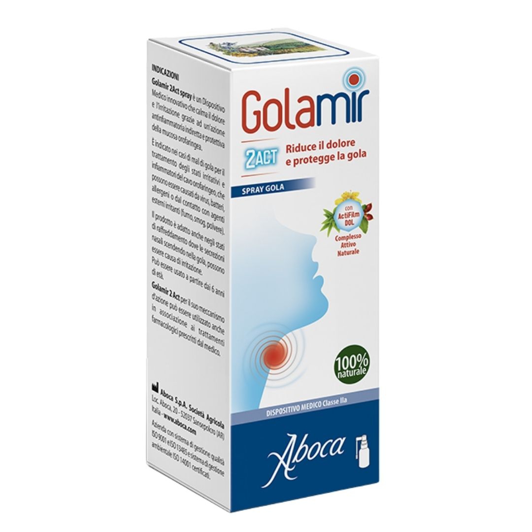 Golamir 2Act Integratore Spray per Contrastare il Mal di Gola 30 ml