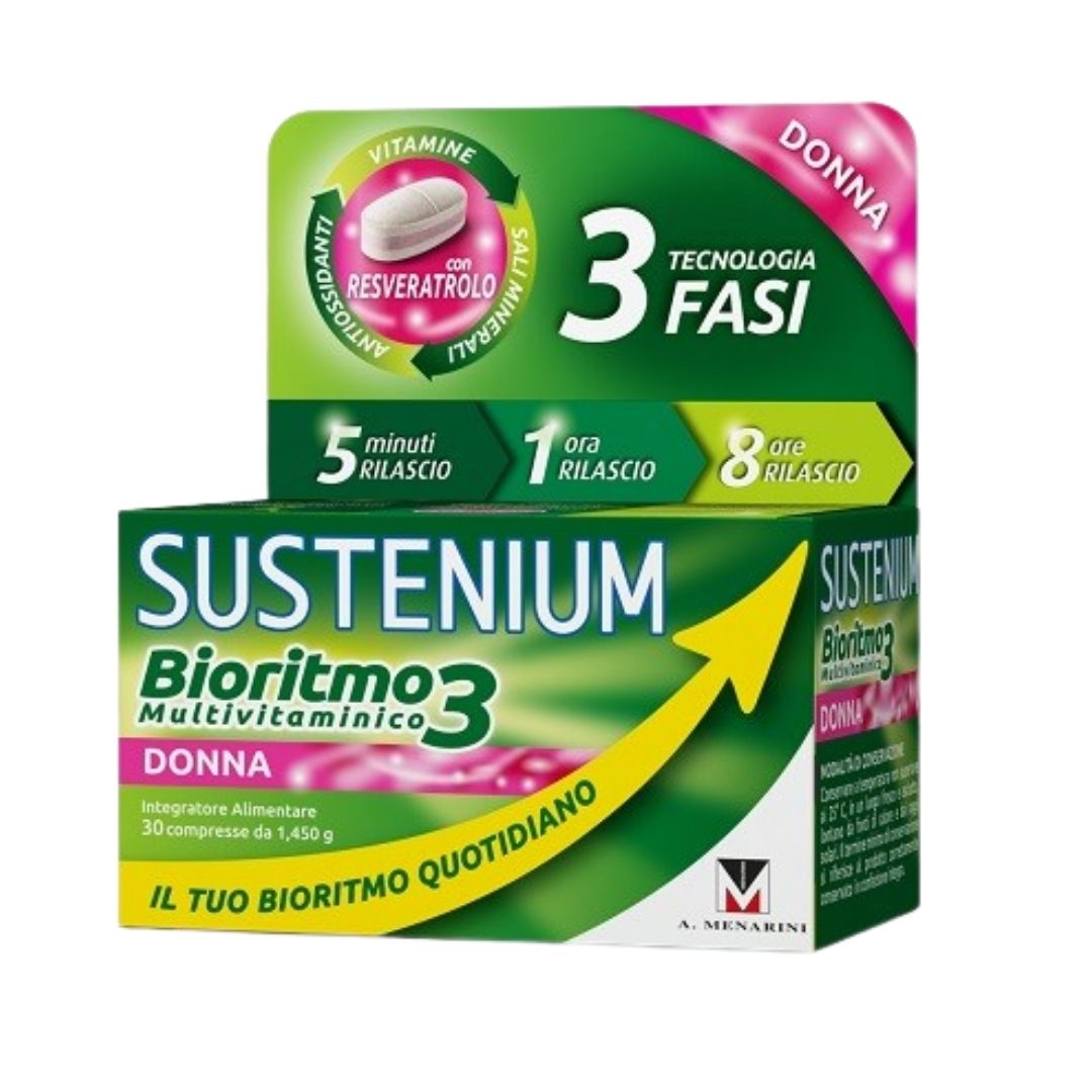 Sustenium Bioritmo3 Multivitaminico Integratore Alimentare Donna 30 Compresse