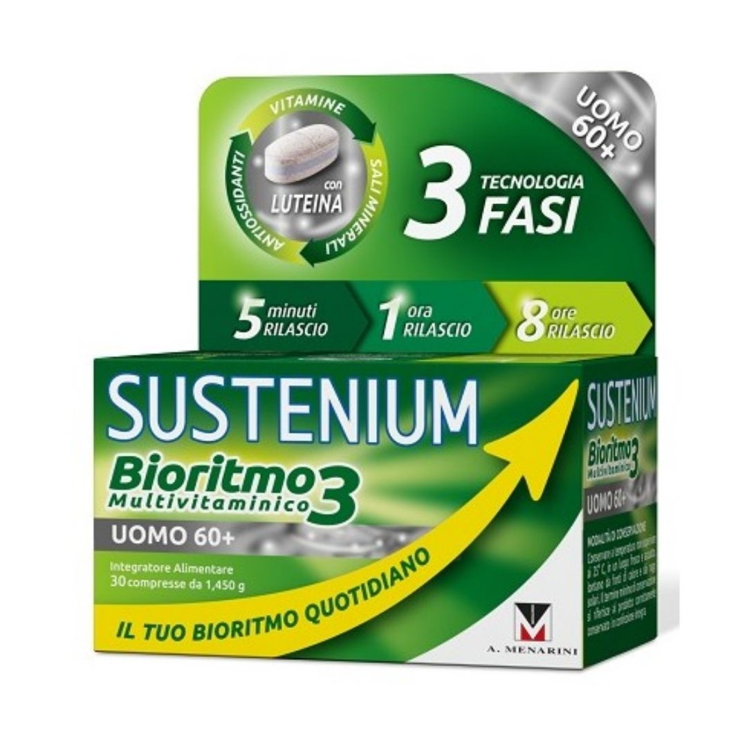 Sustenium Bioritmo3 Multivitaminico Integratore Alimentare Uomo 60+ 30 Compresse