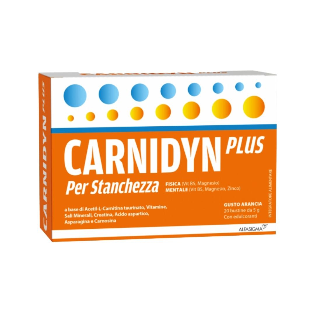 Carnidyn Plus Integratore stanchezza Fisica e Mentale Arancia 20 Bustine Da 5g