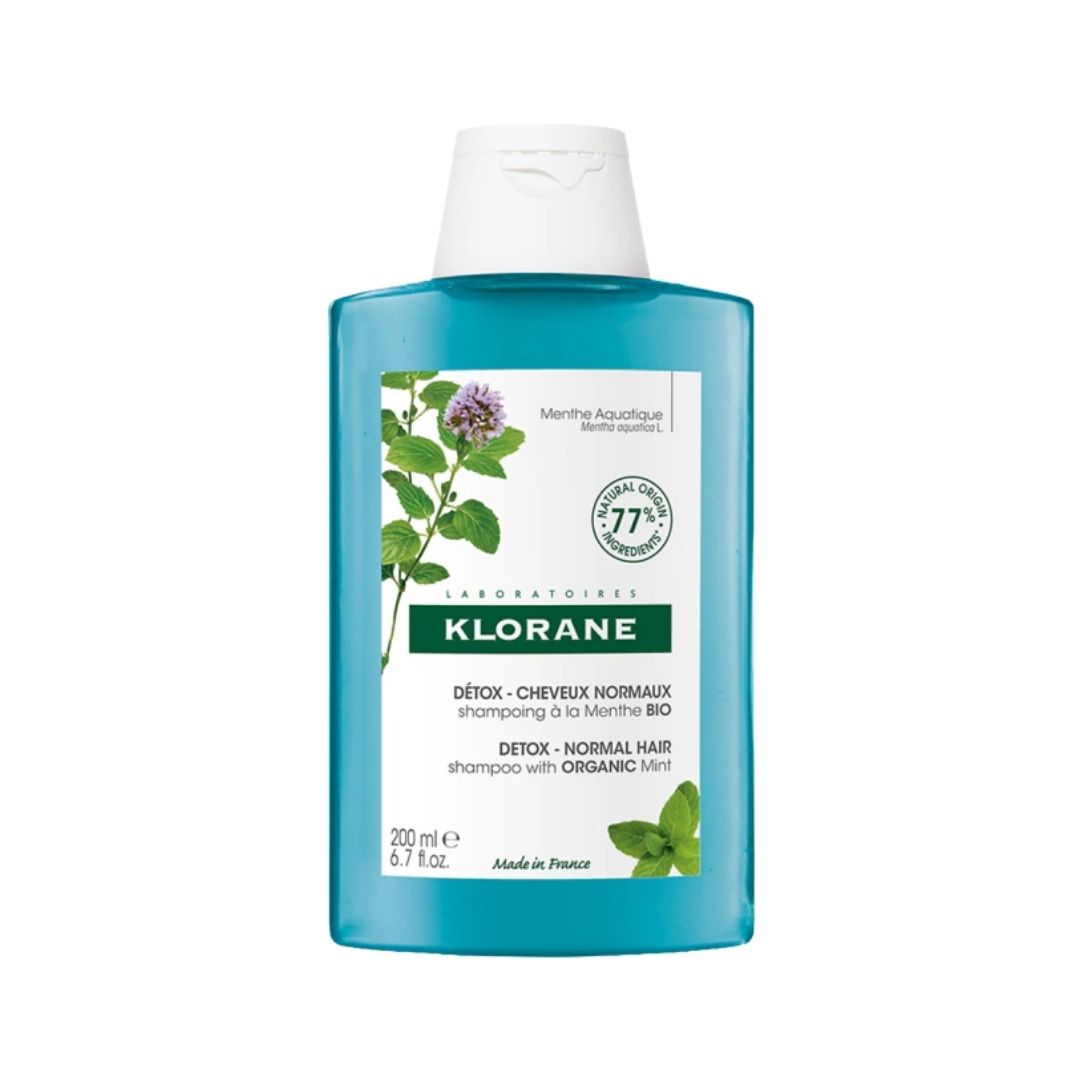 Klorane Shampoo Detox alla Menta Acquatica Detossinante Rinfrescante 200 ml