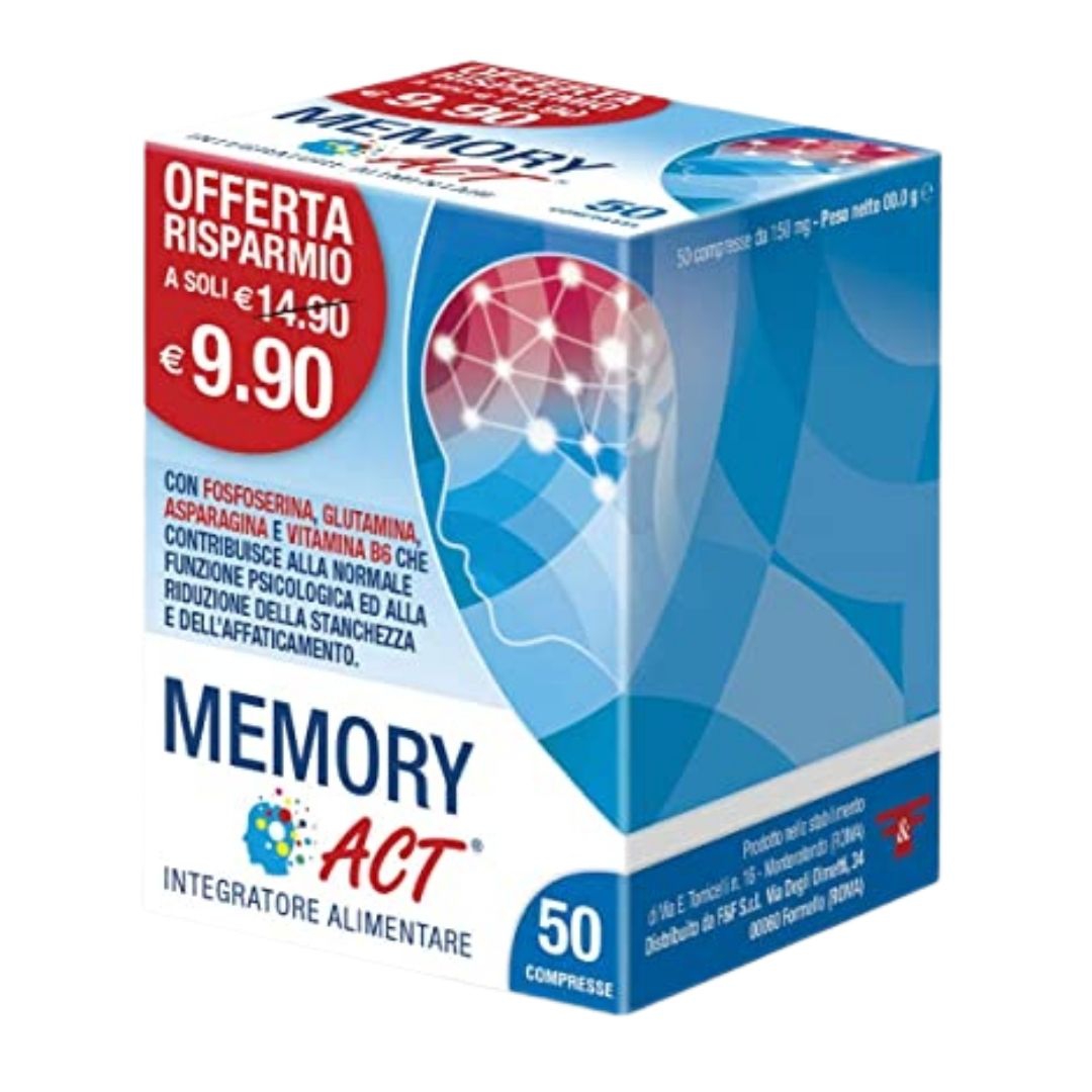 Memory Act Integratore per la Stanchezza e l'Affaticamento 50 Compresse