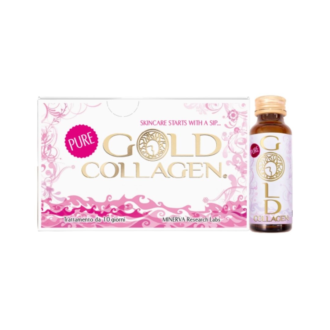 Gold Collagen Pure Integratore per la Pelle, Capelli E Unghie 10 Flaconcini