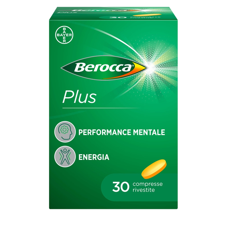 Berocca Plus Integratore Vitamine e Minerali per Energia Concentrazione e Memoria 30 Compresse
