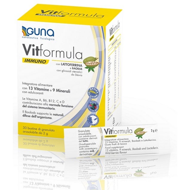 Guna Vit Formula Immuno Integratore Vitamine e Minerali 30 Bustine