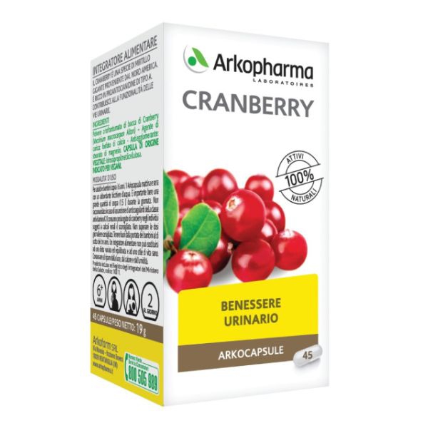 Arkocapsule Cranberry Bio Integratore Per Il Benessere Delle Vie Urinarie 45 Cap