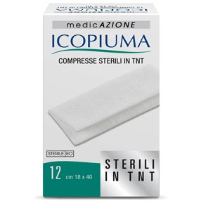 Icopiuma Compresse di Garza Sterili in TNT 18x40 cm 12 Pezzi
