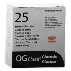 Ogcare Glucosio Strisce Misurazione Glicemia 25 Pezzi