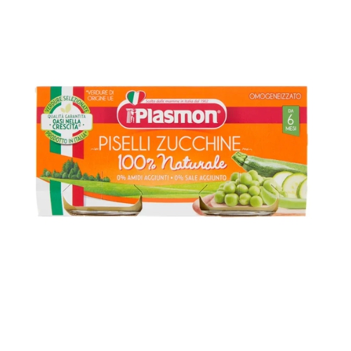 Plasmon Omogenizzati Piselli e Zucchine 2 Vasetti da 80 g