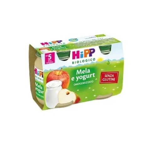 Hipp Biologico Omogeneizzato Merenda Mela e Yogurt 2 x125 g