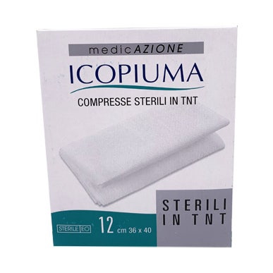 Icopiuma Compresse Adesive di Garza Sterili in TNT 36x40 cm 12 Pezzi