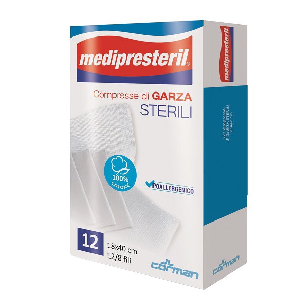 Medipresteril Compresse Di Garza Sterili 18x40 12 Pezzi