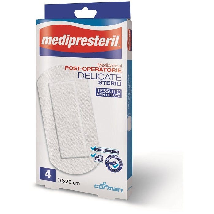 Medipresteril Medicazioni Post Operatorie Delicate 10x20cm 4 Pezzi