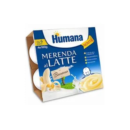 Humana Merenda al Latte Gusto Banana 4x100 g