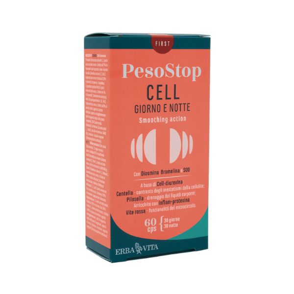Erba Vita Peso Stop Cell Giorno e Notte Integratore Anticellulite 60 Capsule