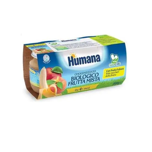 Humana Omogeneizzato Biologico alla Frutta Mista 2x100 g