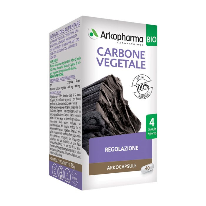 Arkocapsule Carbone Vegetale Integratore per la Digestione 40 Capsule