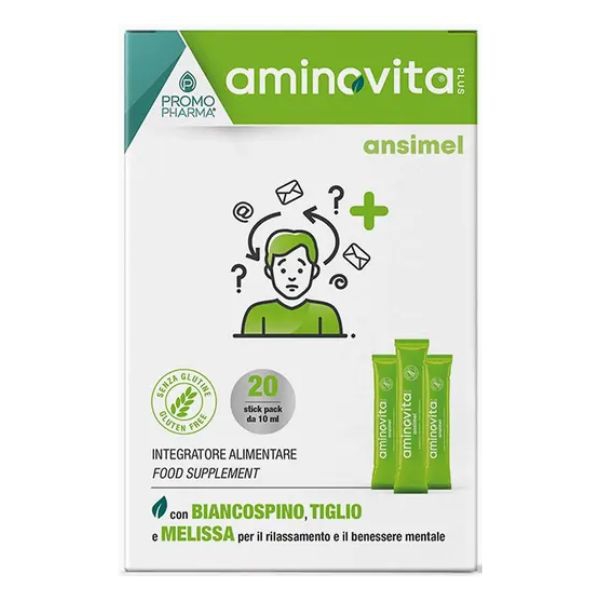 Aminovita Plus Ansimel Integratore Rilassamento E Benessere Mentale 20 Stick
