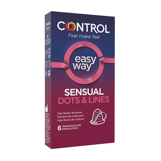 Sensual Dots & Lines Easy Way 6 Preservativi