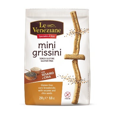 Le Veneziane Mini Grissini Con Sesamo E Chia Senza Glutine 250 g