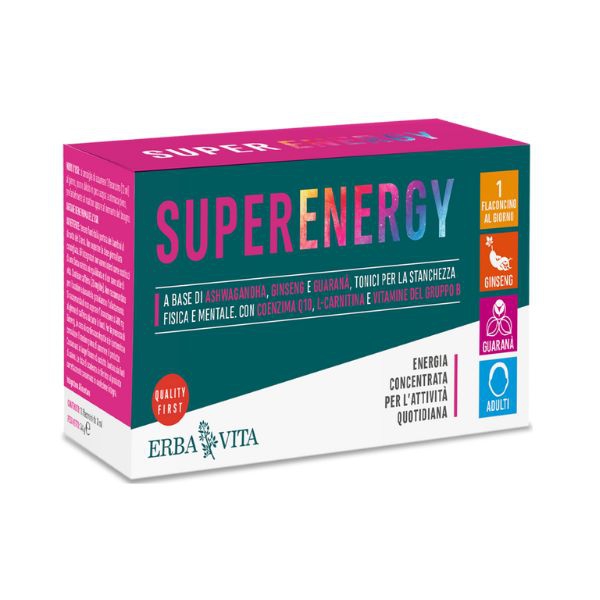 Erba Vita Super Energy Integratore Alimentare Energetico 10 Flaconcini