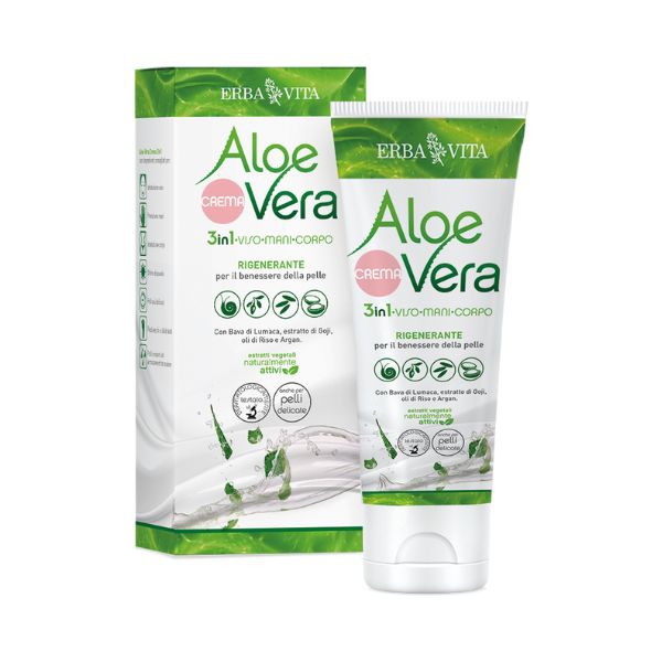 Erba Vita Aloe Vera Crema 3 in 1 Viso Mani e Corpo 200 ml