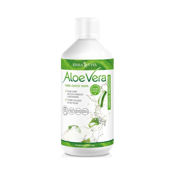 Erba Vita Aloe Vera Premium Puro Succo 100% Integratore Depurativo 500 ml