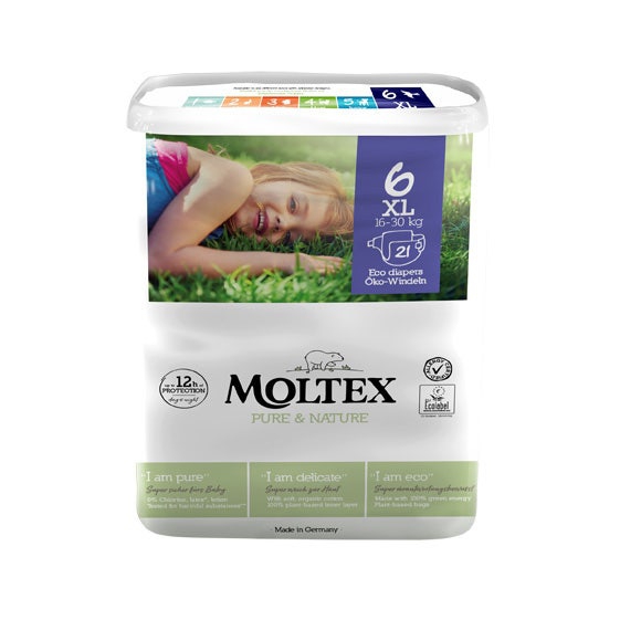 Moltex Pure & Nature Pannolini Taglia 6 XL 16-30 Kg 21 Pezzi