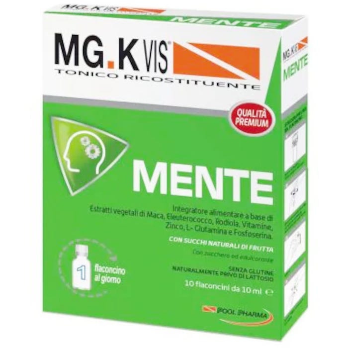Mg-K Vis Mente Integratore Tonico Ricostituente  10 Flaconcini 10 ml