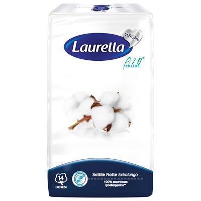 Laurella Bio Cotton 14 Assorbenti Sottili Notte