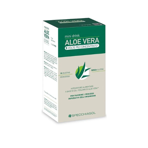 Specchiasol Aloe Vera Mini Drink 5 Volte Piu' Concentrato 15 Bustine Da 10 ml