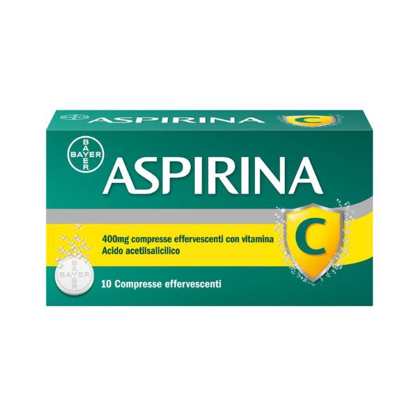 Aspirina C 400 Mg Compresse Effervescenti Con Vitamina C 10 Compresse In Strip Al/Pe/Carta-Pe/Al/Surlyn