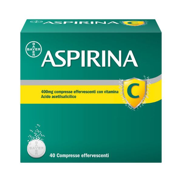 Aspirina C 400 Mg Compresse Effervescenti Con Vitamina C 40 Compresse In Strip Al Pe Carta Pe Al Surlyn