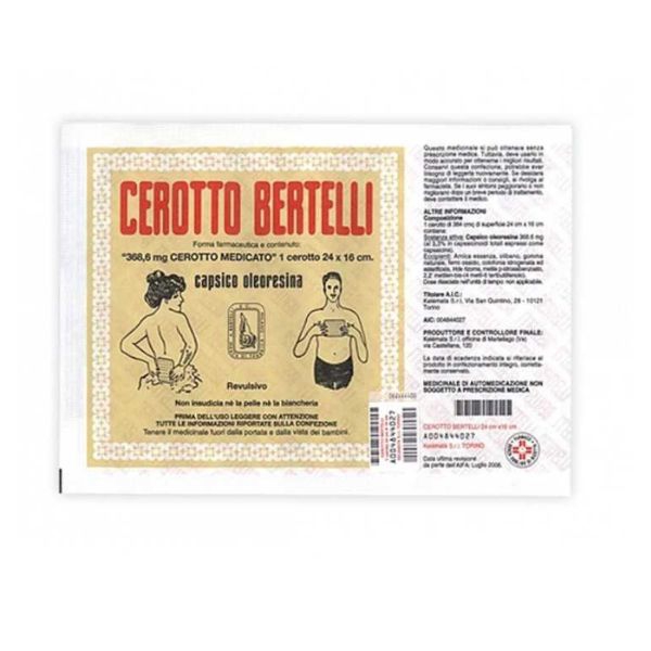 Cerotto Bertelli 368 6 Mg Cerotto Medicato 1 Cerotto 16 X 24 Cm
