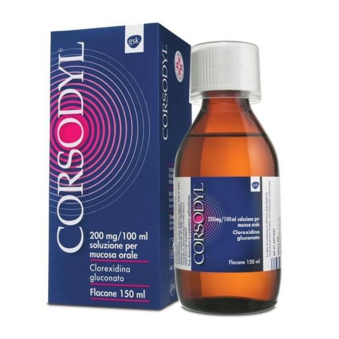Corsodyl 200 Mg 100 Ml Soluzione Per Mucosa Orale Flacone 150 Ml