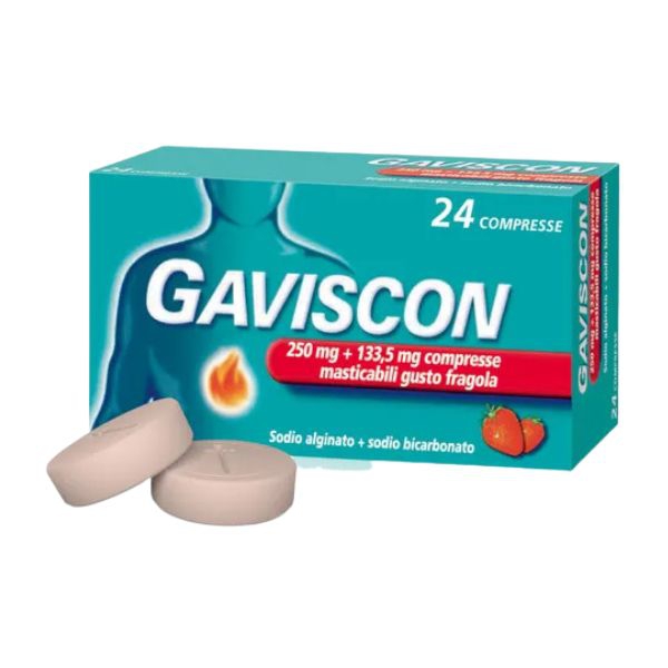 Gaviscon 250 Mg + 133,5 Mg Compressa Masticabile Gusto Fragola 24 Compresse In Blister