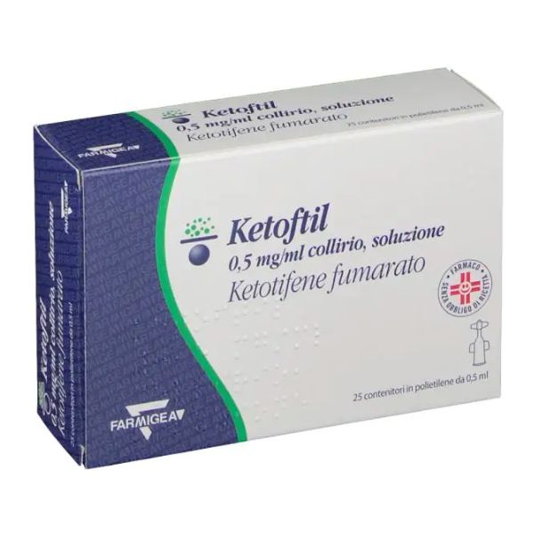 Ketoftil 0 05% Collirio  Soluzione 25 Contenitori Monodose Da 0 5 Ml