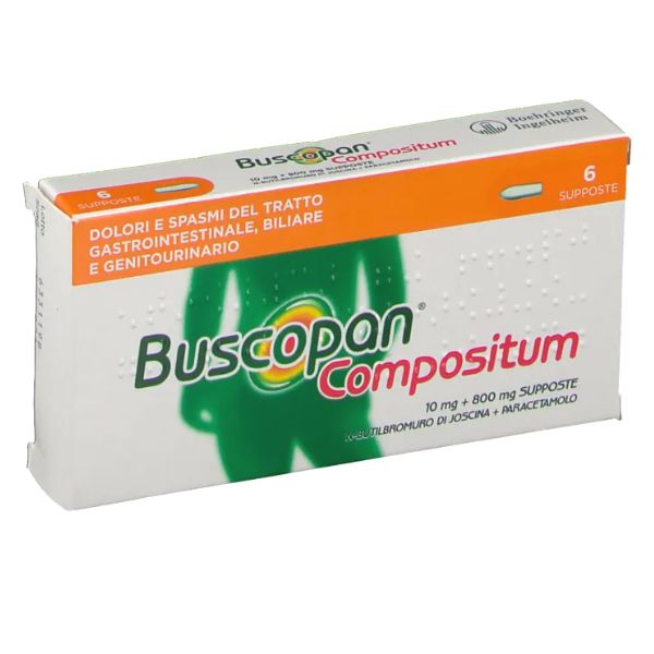 Buscopan Compositum 10 Mg + 800 Mg Supposte 6 Supposte