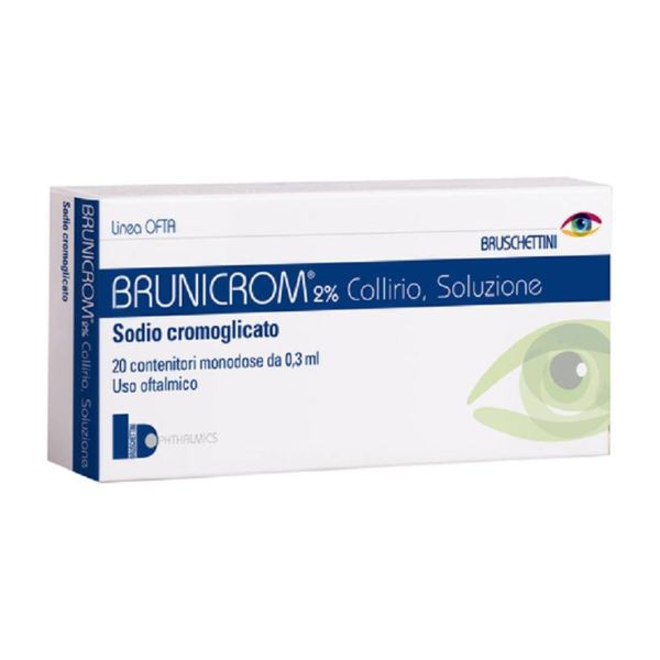 Brunicrom 2% Collirio  Soluzione 20 Contenitori Monodose Da 0 3 Ml