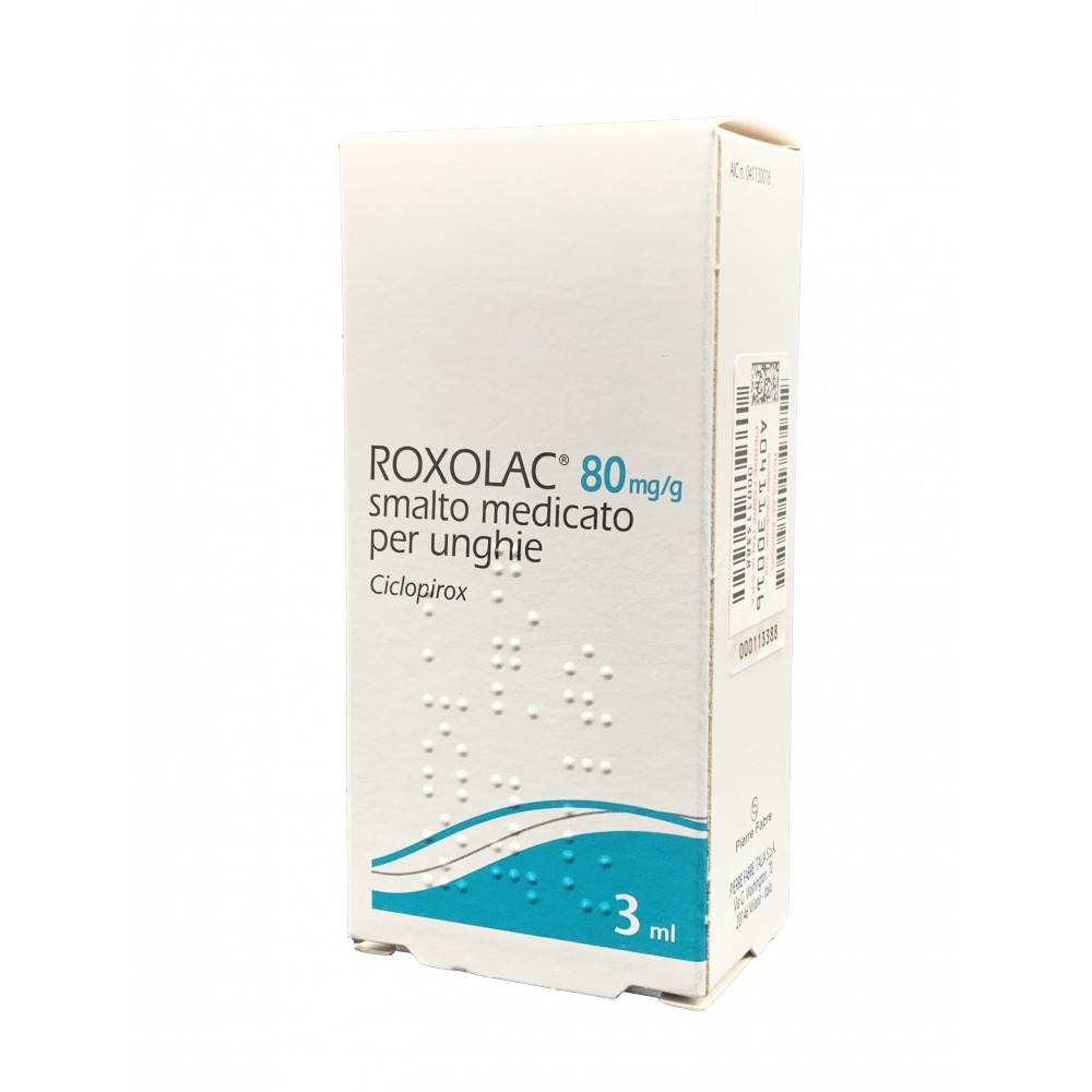 Roxolac 80 Mg G Smalto Medicato Per Unghie 1 Flacone In Vetro Da 3 Ml Con Pennello Applicatore