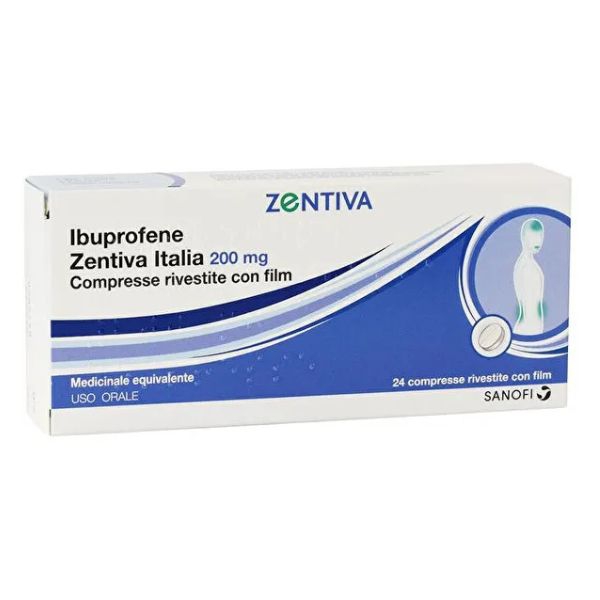 Ibuprofene Zent It 200 Mg Compresse Rivestite Con Film, 24 Compresse In Blister Pvc/Al