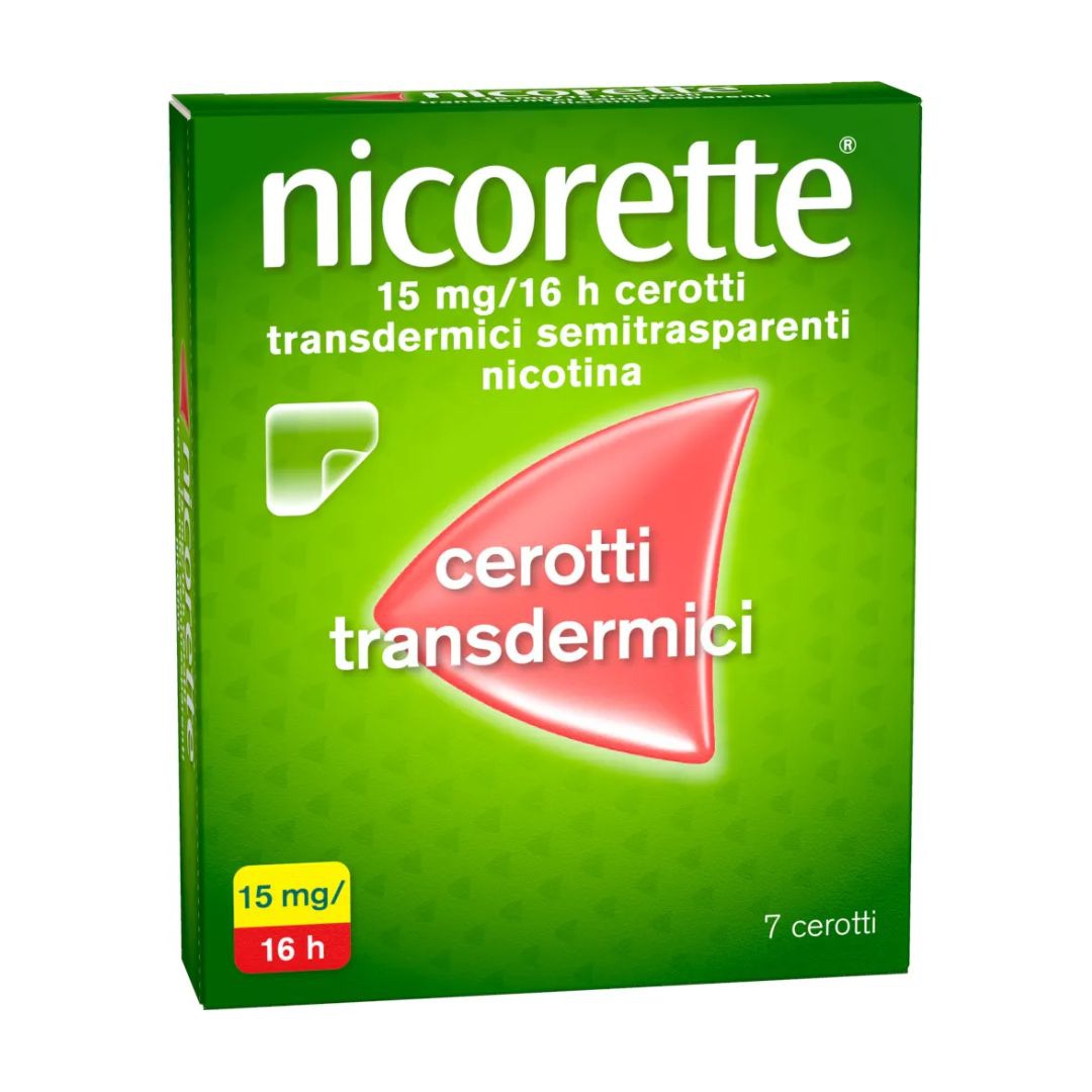  Nicorette 7 Cerotti Transdermici 15 mg Smettere di Fumare