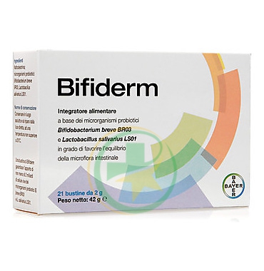 Bayer Linea Salute della Pelle Bifiderm Integratore Probiotico 21 Bustine