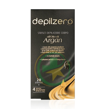 Depilzero Linea Depilazione ed Igiene 20 Strisce Depilatorie Corpo Olio di Argan