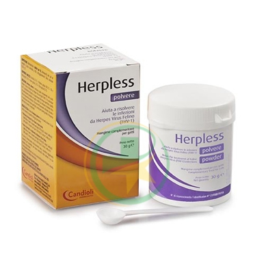 Candioli Linea Animali Domestici Herpless Polvere Gatti Integratore Mangime 30 g