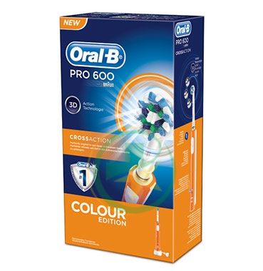 Oral-B Linea Igiene Dentale Quotidiana Pro 600 CrossAction Spazzolino Arancione