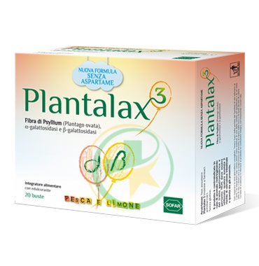 Plantalax3 Integratore Regolarità Intestinale Gusto Pesca e Limone 20 Bustine