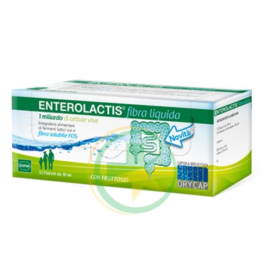 Sofar Enterolactis Fibra Liquida Integratore Fermenti Lattici 12 Flaconcini