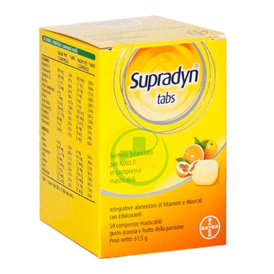 Supradyn Linea Vitamin Tabs Adulti Integratore Completo 50 Compresse Masticabili
